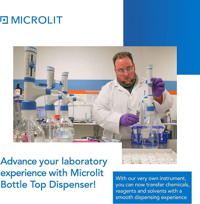Photo 3 of MICROLIT - SCITUS BottleTop Dispenser, Lab Equipment for Safely and Precisely Dispensing Research Chemicals, Oils, Solvents and Reagents from Lab Bottles/Containers (5-60ml) NEW 