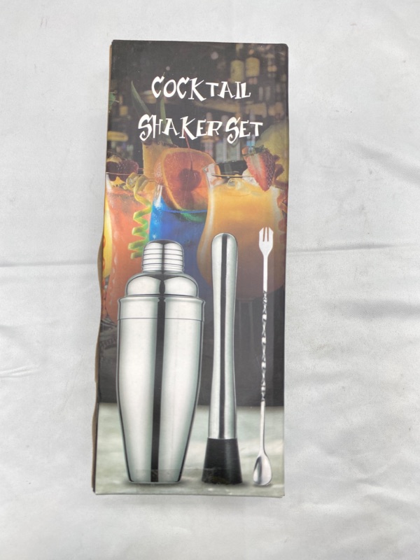 Photo 4 of 24 oz Cocktail Shaker Set Bartender Kit by Aozita, Stainless Steel Martini Shaker, Mixing Spoon, Muddler, Measuring Jigger, Liquor Pourers with Dust Caps and Manual of Recipes, Professional Bar Tools NEW 