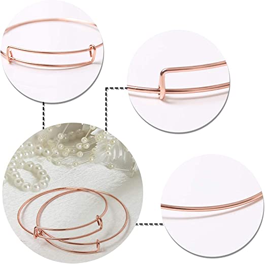 Photo 2 of UPINS 40 Pcs Expandable Bangle Bracelets Adjustable Wire Bracelets NEW