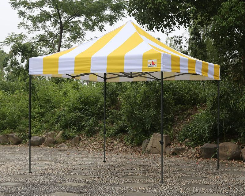 Photo 2 of ABCCANOPY Replacement Canopy Top for Pop Up Canopy Tent (Yellow Stripe) NEW 