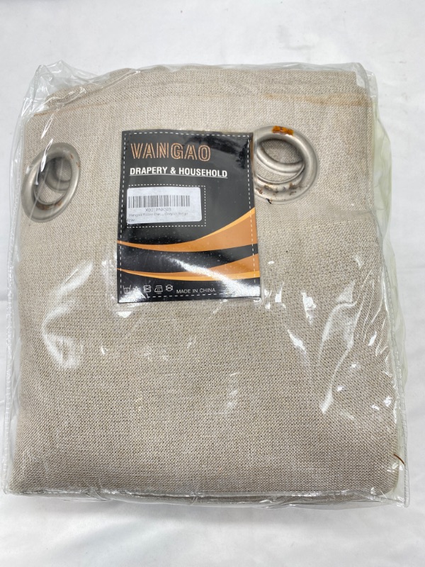 Photo 4 of Vangao Beige Linen Textured Curtains for Living Room Bedroom Grommet Top Light Filtering Casual Weave Window Drapes (Unknown Length) NEW 