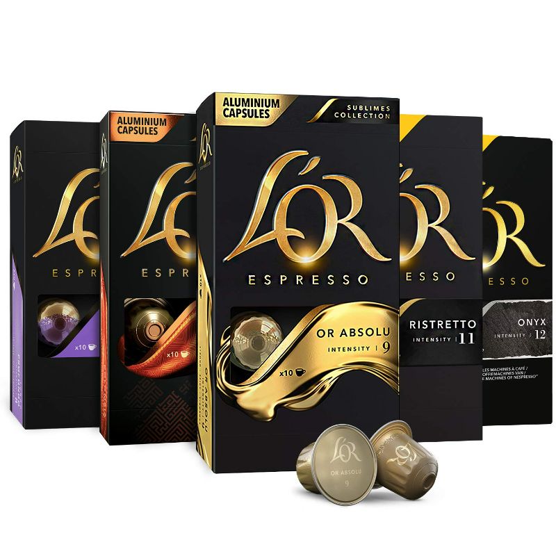 Photo 1 of L'OR Espresso Capsules, 50 Count Variety Pack, Single-Serve Aluminum Coffee Capsules Compatible with the L’OR BARISTA System & Nespresso Original Machines NEW