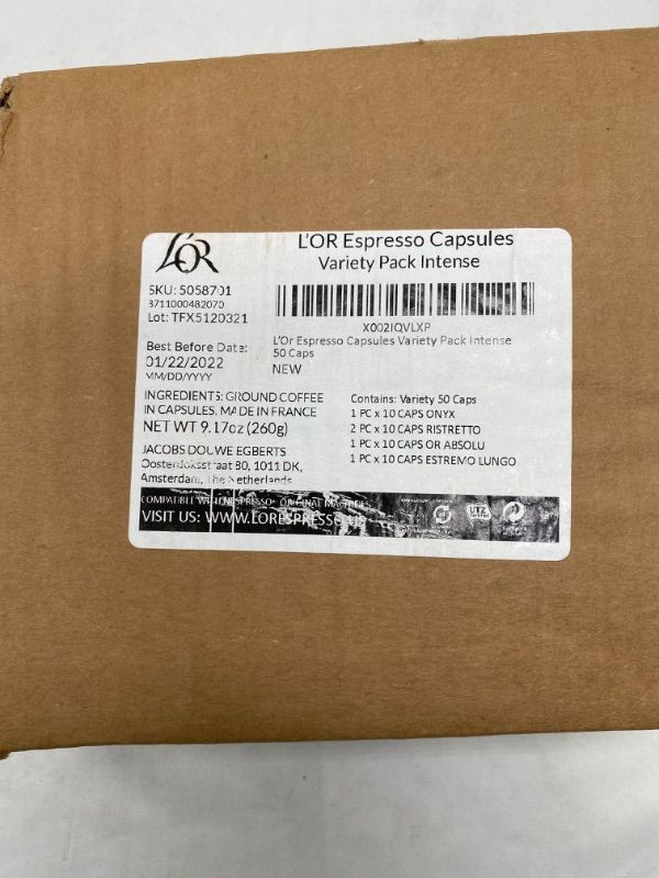 Photo 2 of L'OR Espresso Capsules, 50 Count Intense Variety Pack, Single-Serve Aluminum Coffee Capsules Compatible with the L’OR BARISTA System & Nespresso Original Machines NEW 