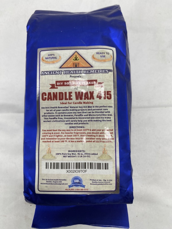 Photo 3 of All Natural, Golden Brands, Candle Making Soy Wax 415 Flakes Unscented, USA Made, for DIY Candle Making, Candle Projects, Kits, Supplies (USA) (1LB) NEW 