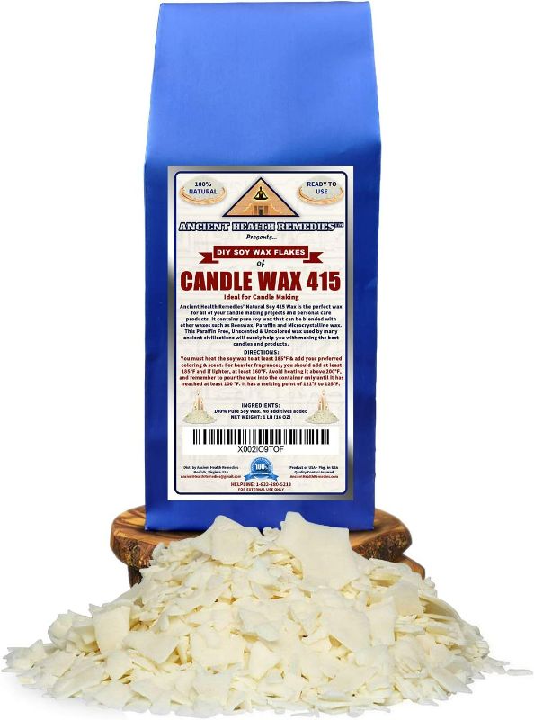 Photo 1 of All Natural, Golden Brands, Candle Making Soy Wax 415 Flakes Unscented, USA Made, for DIY Candle Making, Candle Projects, Kits, Supplies (USA) (1LB) NEW 