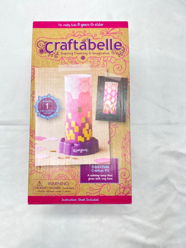 Photo 2 of Craftabelle – Ombre Fade Creation Kit – Lampshade Decorating Kit – 323pc LED Lamp Set with Fabric & Accessories – DIY Arts & Crafts for Kids Aged 8 Years + NEW 