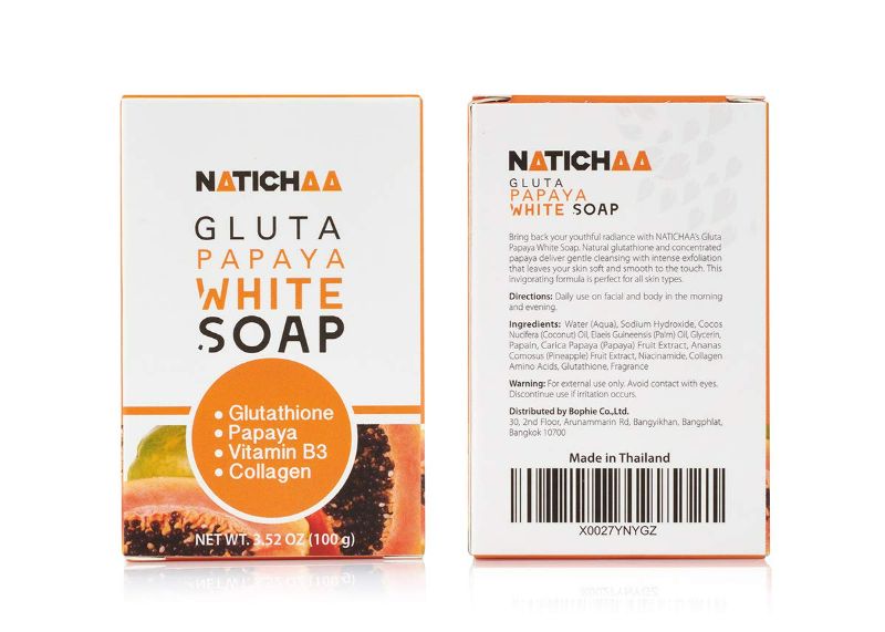 Photo 2 of Glutathione & Papaya White Soap, Natural Skin Brightening for Face & Body Exfoliating, Dark Spots, Acne Scars with Niacinamide, Coconut Oil for Silky Smooth Skin - Cruelty Free, 3.52 Oz (4 Pack) NEW 