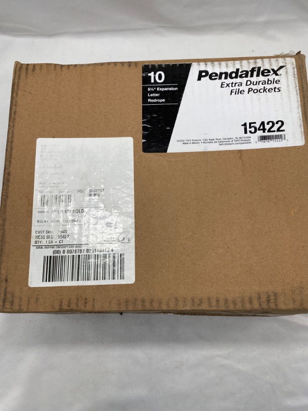 Photo 4 of Pendaflex Expanding File Pockets, Letter Size, 51/4" Expansion, Reinforced with DuPont™ Tyvek® Material, Letter Size, Redrope, (Unknown Quantity)NEW