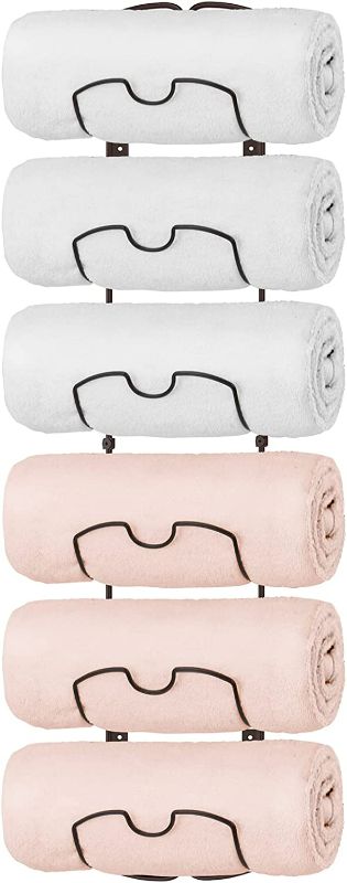 Photo 1 of Bextsrack Towel Rack Wall Mounted Metal Wine Rack Towel Shelf Holder Storage  Compartments for Bathroom Hand Towels, Washcloths - NEW