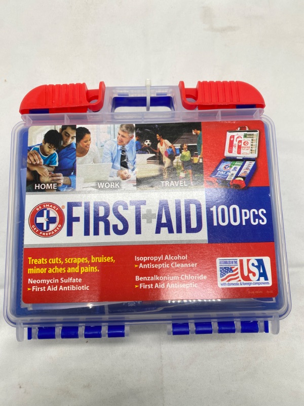Photo 2 of Be Smart Get Prepared 110 Piece First Aid Kit: Clean, Treat, Protect Minor Cuts, Scrapes. Home, Office, Car, School, Business, Travel, Emergency, Survival, Hunting, Outdoor, Camping & Sports, FSA HSA 