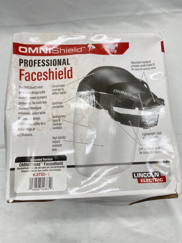 Photo 2 of Lincoln Electric OMNIShield Professional Face Shield - High Density Clear Lens - Premium Headgear - K3750-1 Clear Faceshield - Standard NEW