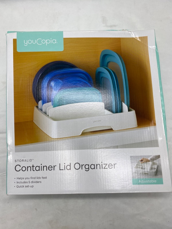 Photo 2 of YouCopia StoraLid Lid Organizer, Medium, White Medium Lid Organizer NEW 