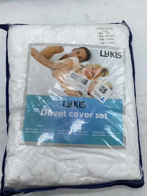 Photo 2 of LHKIS Duvet Cover Set 1 Duvet Cover 2 Pillow case  Soft Microfiber Comforter Cover  Hotel Ruffle Bedding Duvet Set 3 NEW 