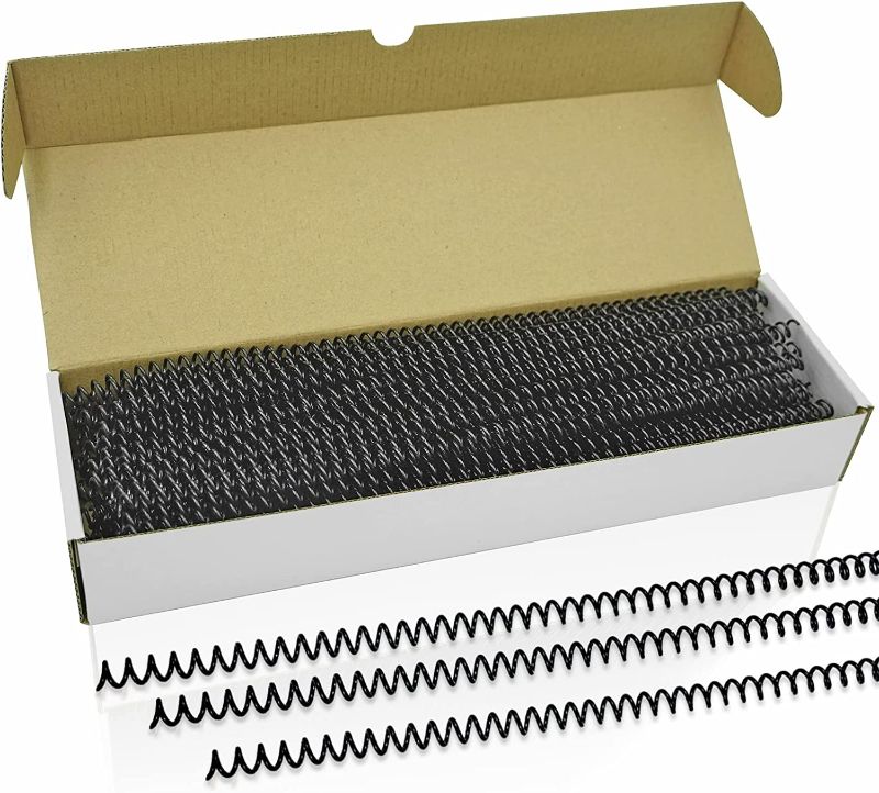 Photo 1 of HOUYEE 100 Pack, Plastic Spiral Binding Coils,6mm(1/4 Inch),30 Sheet Capacity,4:1 Pitch, Black Binding Coils-Hole on the back end but Items are in Perfect Condition NEW