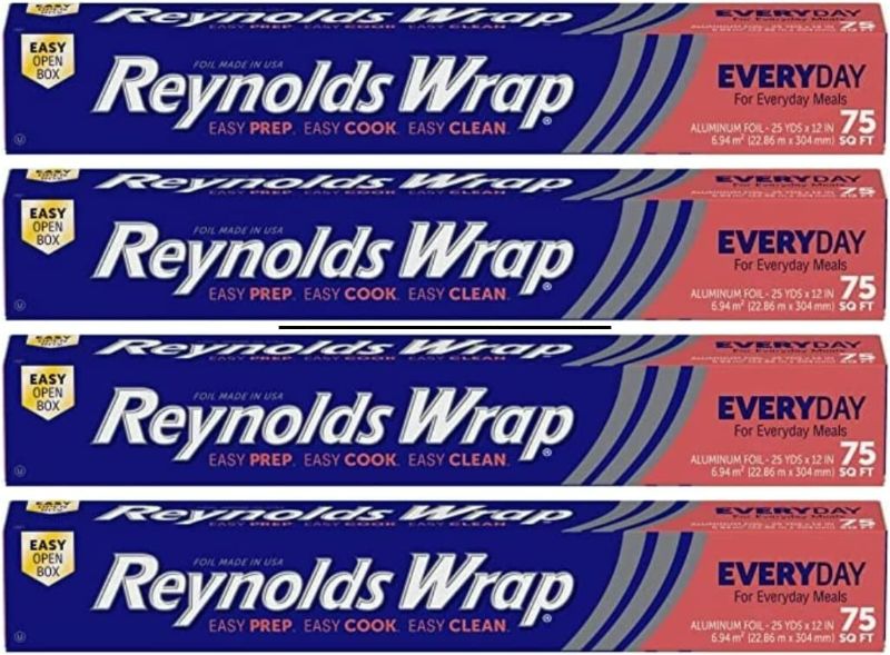 Photo 1 of Reynolds Wrap Aluminum Foil, 75 sq ft (Pack of 4) NEW