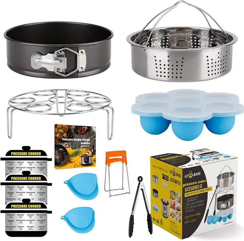 Photo 1 of Accessories-Set-for-Insta-Pot, Accessory Compatible with Instant Pot 6 Qt 8 Quart, with Steamer Basket Cheesecake Pan Egg Steam Trivet Silicone Mold Mitts Tong NEW 