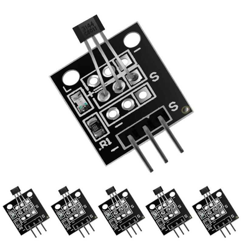 Photo 1 of 2 Pack Hall Effect Magnetic Sensor Module, 3144E A3144 Hall Effect Sensor KY-003 DC 5V for Arduino PIC AVR Smart Cars by MUZHI(6 Pcs) 