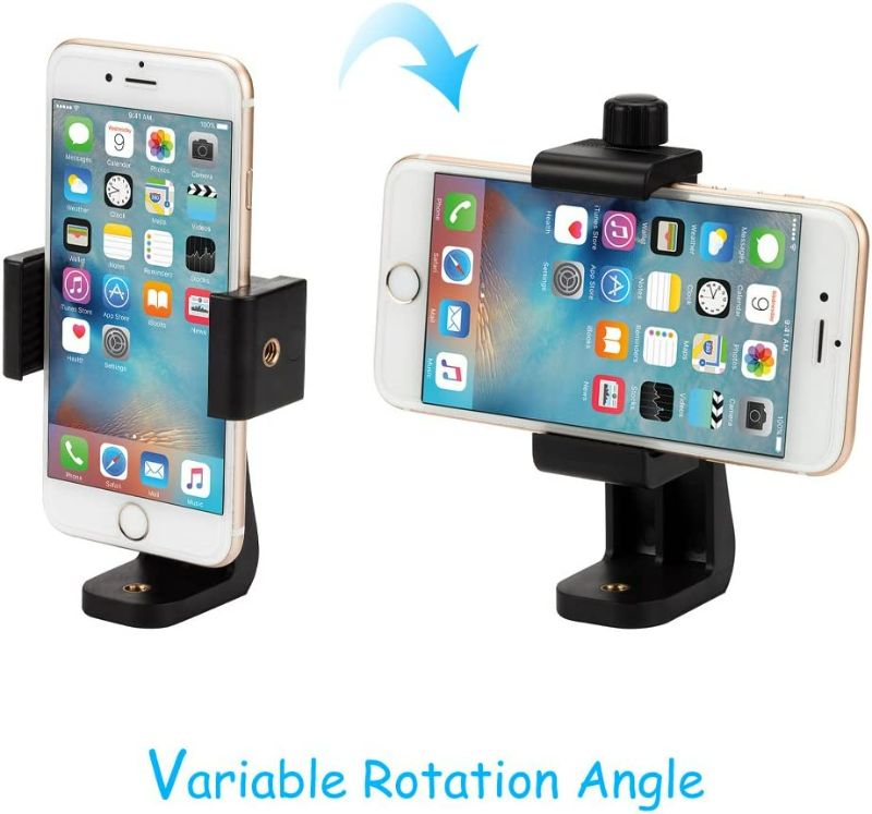 Photo 2 of 2 Pack Vastar Smartphone Tripod Cell Phone Holder Mount Adapter, Fits iPhone, Samsung, and all Phones, Rotates Vertical and Horizontal, Adjustable Clamp NEW