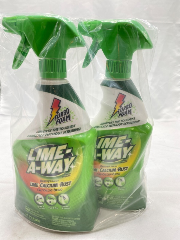 Photo 2 of Lime-A-Way Bathroom Cleaner, 32 fl oz Bottle/ 22fl oz , Removes Lime Calcium Rust (Pack of 2)NEW 