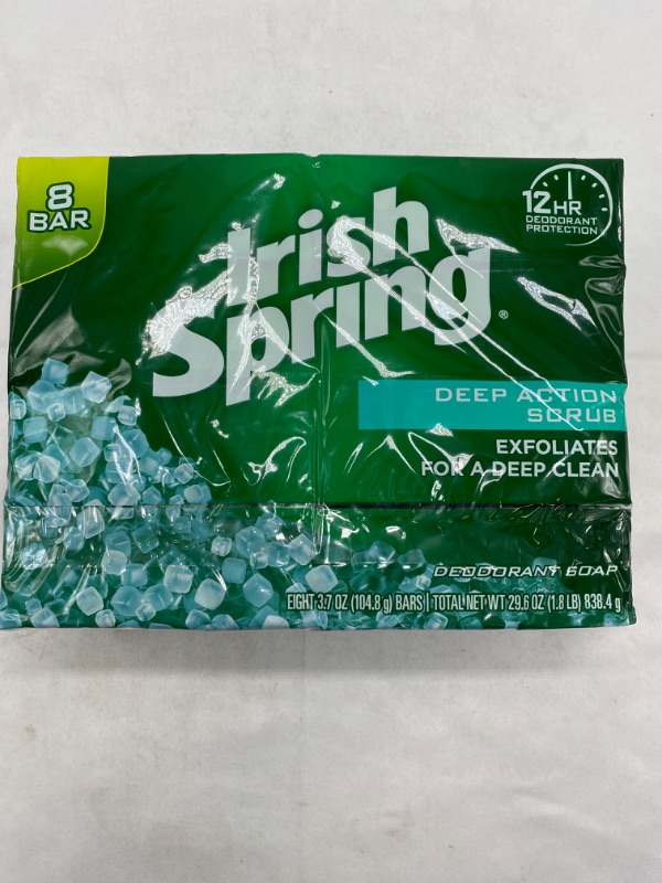 Photo 2 of Irish Spring Soap Bars, Active Scrub - 8 pack, 3.7 oz bars