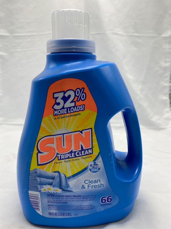 Photo 1 of Sun Ultra Liquid Laundry Detergent, Clean and Fresh,100fl Ounces, 66 Loads NEW