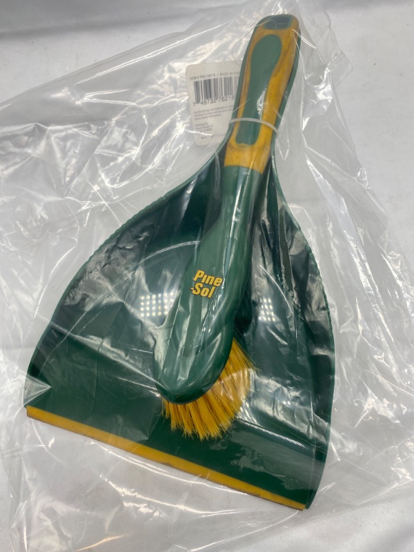 Photo 1 of Pine-Sol Mini Dustpan and Brush Set | Nesting Snap-On Design | Portable, Compact Dust Pan and Hand Broom for Cleaning with Rubber Grip Edge, Green NEW 