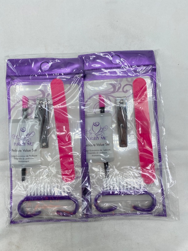 Photo 1 of Pureley Me Pedicure Value Set, Includes Nail Clipper, Salon File, Cuticle Pusher, Nail Brush (Pack of 4) NEW