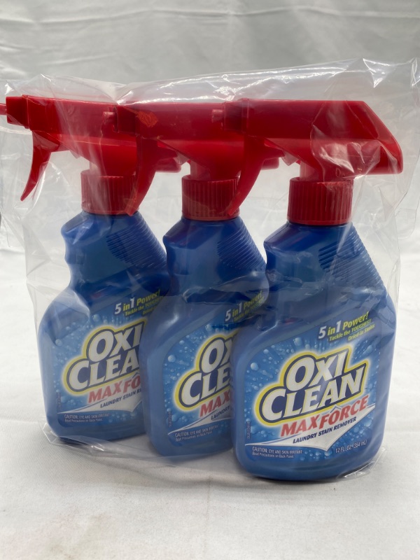 Photo 2 of 3 PACK OxiClean Max Force Laundry Stain Remover Spray 12 ounce NEW