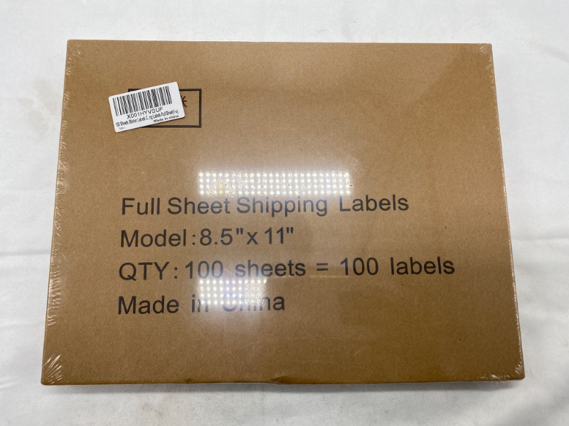 Photo 2 of 8.5" x 11" Full Sheet Label Stickers, Self-Adhesive Paper Shipping Labels (100 Sheets,100 Labels) NEW 
