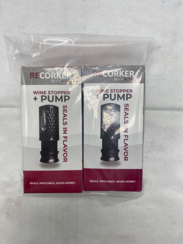 Photo 3 of NEW! ReCorker: Revolutionary 1-piece Wine Stopper + Saver, Keeps wine fresh and seals a bottle for later use (2 Pack) NEW 
