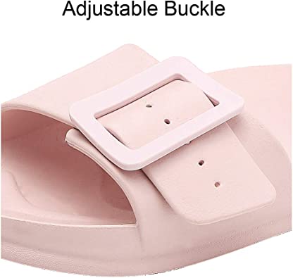 Photo 1 of Aconhop Women's Athletic Slide Water Shower Beach Slippers Adjustable Buckle House Indoor Outdoor Slip on Flat Sandals Arch Support NEW 