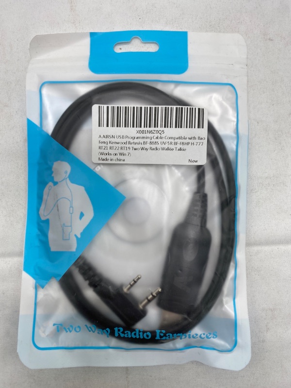 Photo 1 of A AIRSN USB Programming Cable Compatible with BaoFeng Kenwood Retevis BF-888S UV-5R BF-F8HP H-777 RT21 RT22 RT19 Two Way Radio Walkie Talkie (Work on Win 7) NEW