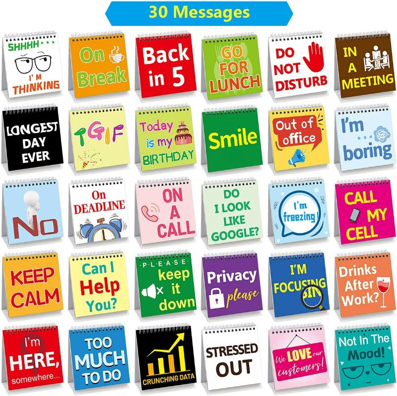 Photo 2 of Funny Desk Signs 30 Different Fun and Flip-Over Messages for Office Gifts Desk Accessories NEW