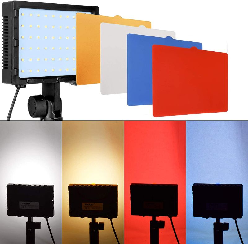 Photo 1 of EMART Video Conference Continuous Portable Photography Lighting Kit with Stand, Bi-Color Dimmable 3000k-6500k Lighting (1 Pack) NEW 