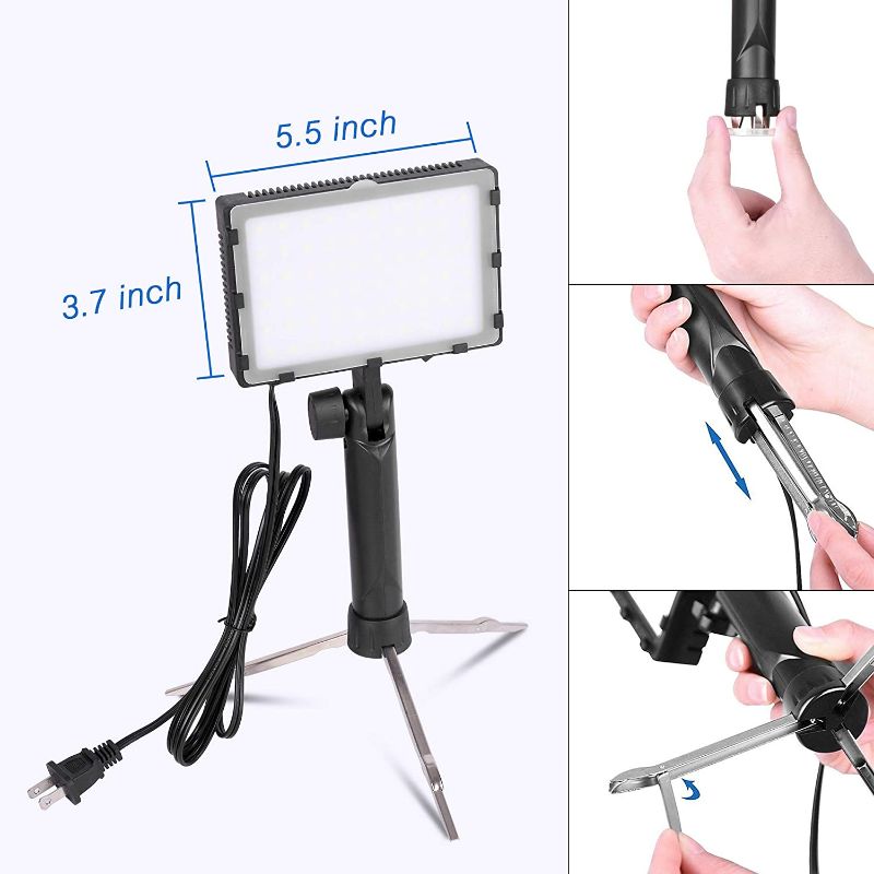 Photo 2 of EMART Video Conference Continuous Portable Photography Lighting Kit with Stand, Bi-Color Dimmable 3000k-6500k Lighting (1 Pack) NEW 