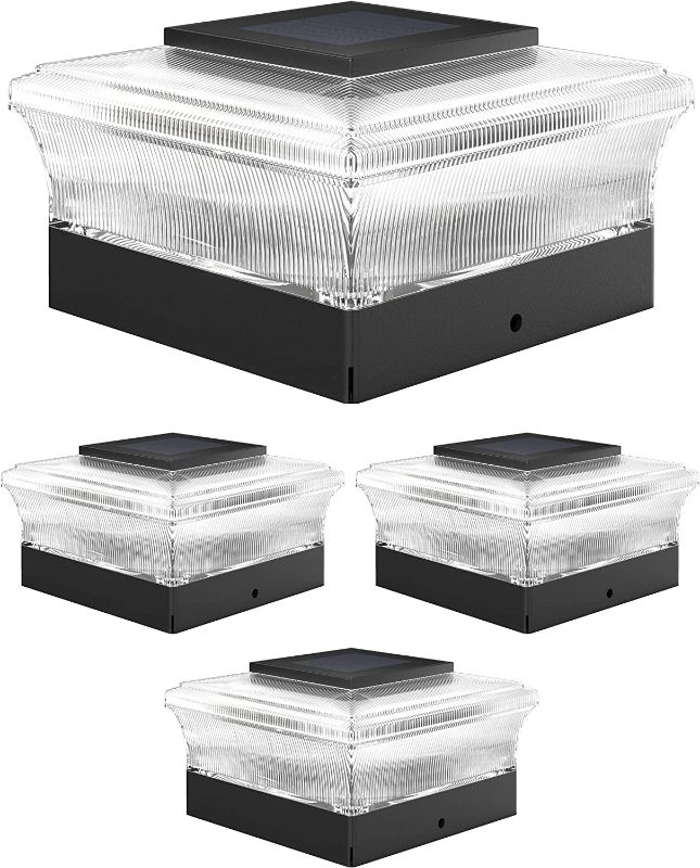 Photo 1 of Davinci Lighting Cubed Solar Outdoor Post Cap Lights - 4x4 5x5 6x6 - Bright LED Light for Fence Deck Garden or Patio Posts (4 Pack) NEW