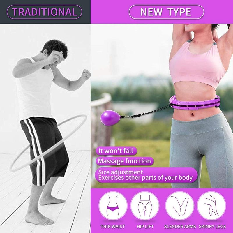 Photo 1 of skayddb Weighted Smart Hoola Hoop, Smart 24 Sections Detachable Hoola Hoop, Suitable for Adults and Children NEW