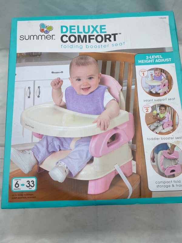 Photo 2 of Summer Deluxe Comfort Folding Booster Seat, Pink NEW