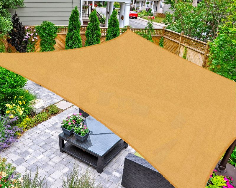 Photo 1 of Sun Shade Sail Rectangle UV Block Canopy for Patio Backyard Lawn Garden Outdoor Activities, Sand NEW 