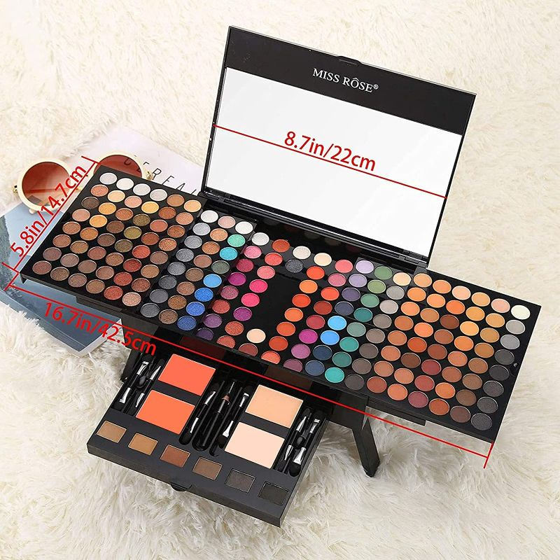 Photo 1 of MISS ROSE M 180 Colors Eye Shadow, 2 Colors Compact Powder , 2 Blushes, 6 Colors Eyebrow Cosmetic Makeup Palette Set Kit Combination,Professional Makeup Kit for Women Full Kit, Makeup Pallet, include Eyeshadow /Facial NEW