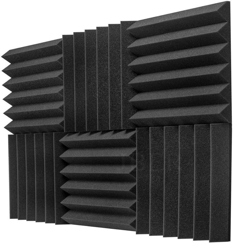 Photo 1 of JBER 6 Pack Acoustic Foam Wedge, 2" X 12" X 12" Studio Soundproofing Panels Fire Resistant Sound Proof Padding Acoustic Treatment Foam (RED) New 