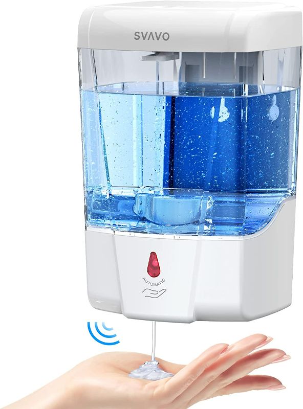Photo 1 of SVAVO Automatic Soap Dispenser Touchless, 21oz/600ml Soap Dispenser Wall Mount, Liquid Soap Dispensers for Hand Soap Refill, Bathroom, Kitchen, Household, Commercial Place, ABS Plastic NEW 