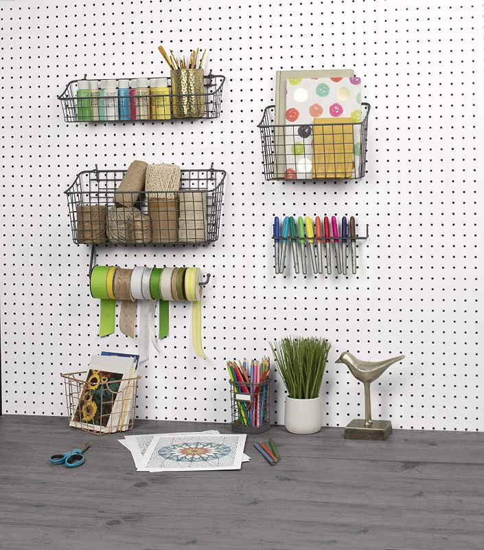 Photo 2 of Spectrum Diversified 10" x 5" x 7" Pegboard & Wall Mount Basket, 10"L x 7"W, Industrial Gray