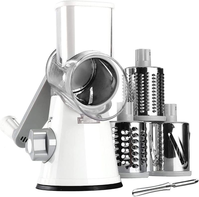 Photo 1 of Vegetable Cheese Grater Slicer - Rotary Handheld Grater Shredder Grinder with a Stainless Steel Peeler 