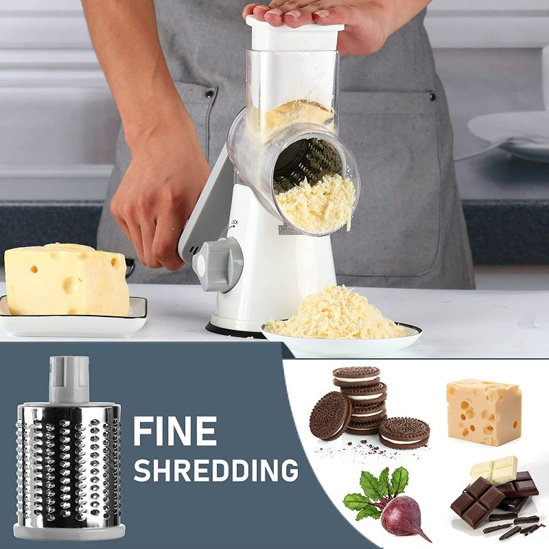 Photo 2 of Vegetable Cheese Grater Slicer - Rotary Handheld Grater Shredder Grinder with a Stainless Steel Peeler 