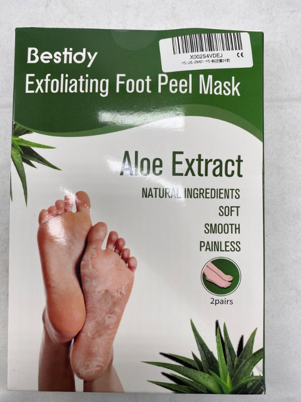 Photo 1 of Exfoliating Foot Peel Mask for Smooth Soft Touch Feet Aloe Extract  Natural Ingredient Soft Smooth Painless - 2 Pairs (Pack of 2)  NEW 