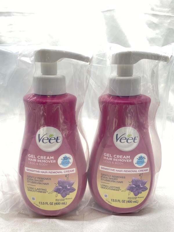 Photo 2 of (Pack of 2) Veet Gel Hair Removal Cream for Legs & Body - 13.5 oz bottle (Pack of 2) NEW 