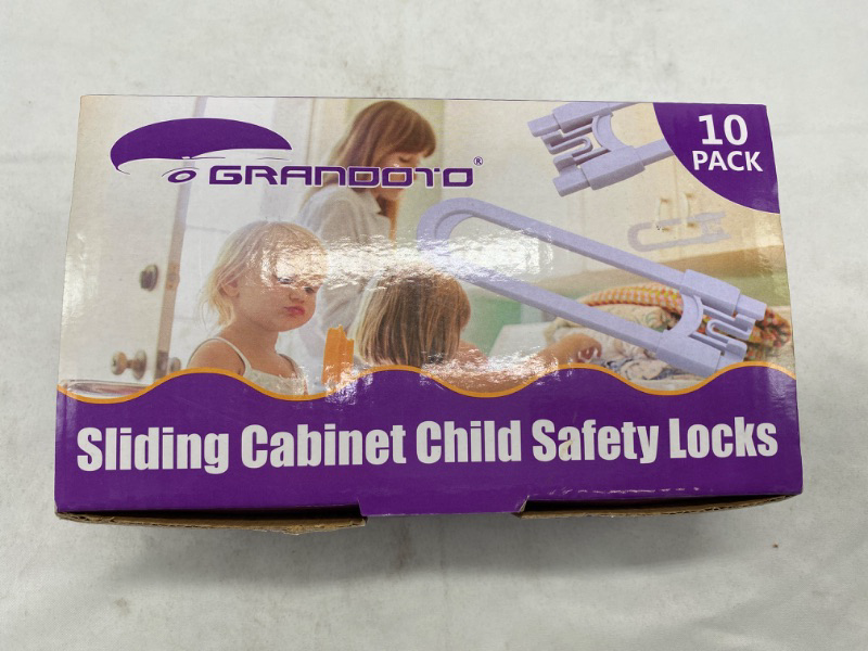 Photo 4 of Baby Safety Locks for Cabinets-GRANDOTO Sliding Cabinet Locks for Babies & Childproof Safe Latches & Child Proofing Lock of Drawer,Wardrobe,Fridge,Bathroom,Kitchen,Cupboard Door Handle (White 12P) NEW