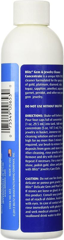 Photo 2 of Blitz 653 Gem & Jewelry Non-Toxic Cleaner Concentrate for use in Cleaning Machines, 8 Ounces, 2-Pack NEW
