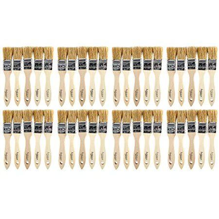 Photo 1 of Artlicious - Pure Hog Bristle Chip Paint Brushes Super Pack (1 Inch - 40 Pack) NEW